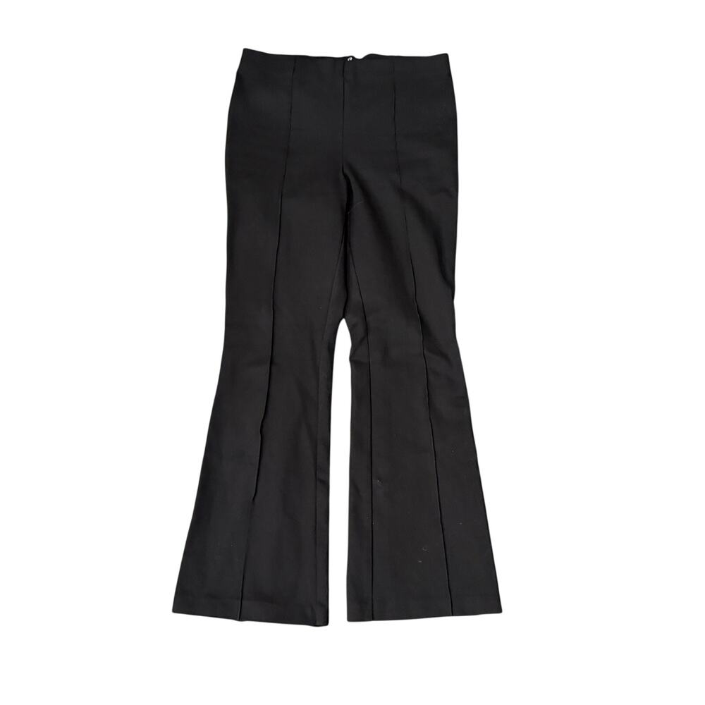 Banana Republic Black Stretch Flare Pants Medium Pull On Office Workwear Chic